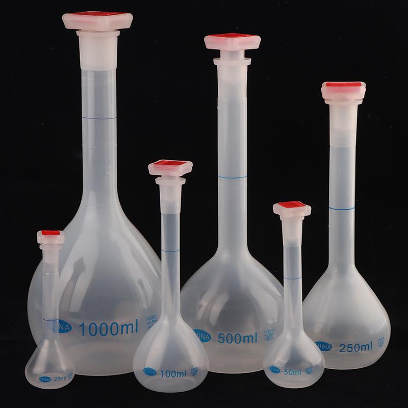 25/50/100/250/500/1000 ml målekolbe med propp lang hals målekolbe gradert flaske for test laboratorieforsyninger