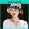 Classic Straw Hat For Women Summer Sun Protection With Short Brim And Rolled Edge