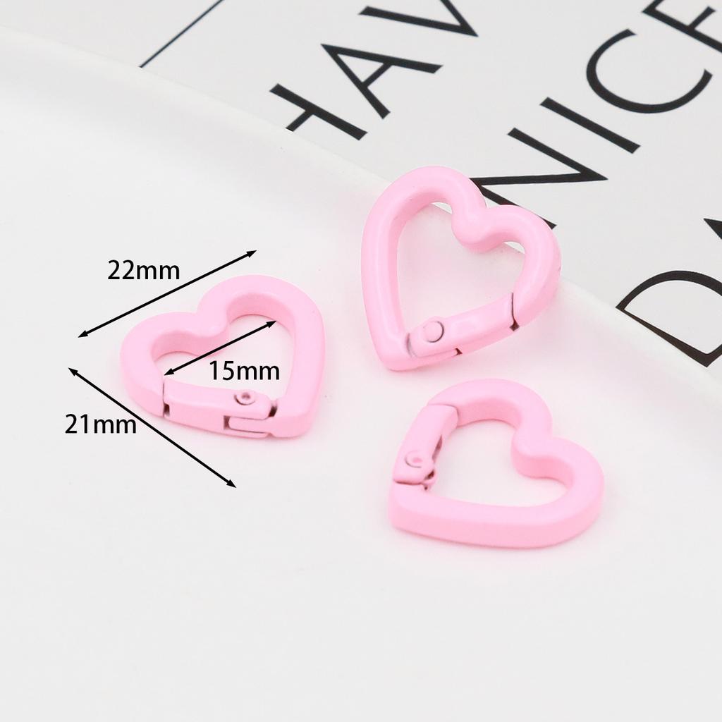 1pcs Metal Heart Spring Clasp Openable Love Shaped Carabiner DIY Backpack Bags Accessories