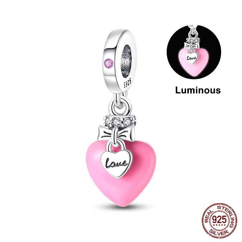 Original 925 Prata Esterlina Cor Mágica Camaleão Luminoso Série Charme Contas Adequado Ajuste Pulseira DIY Jóias Presentes