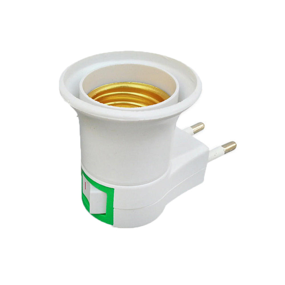 E27 EU Plug Adapter with Power on-Off Control Switch E27 Socket Lamp Base Lamp Socket