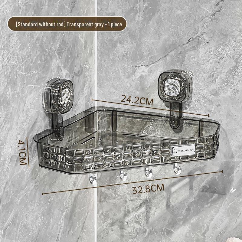 Punch-Free Bathroom Shower Storage Rack - Suction Cup Wall-Mounted Organizer