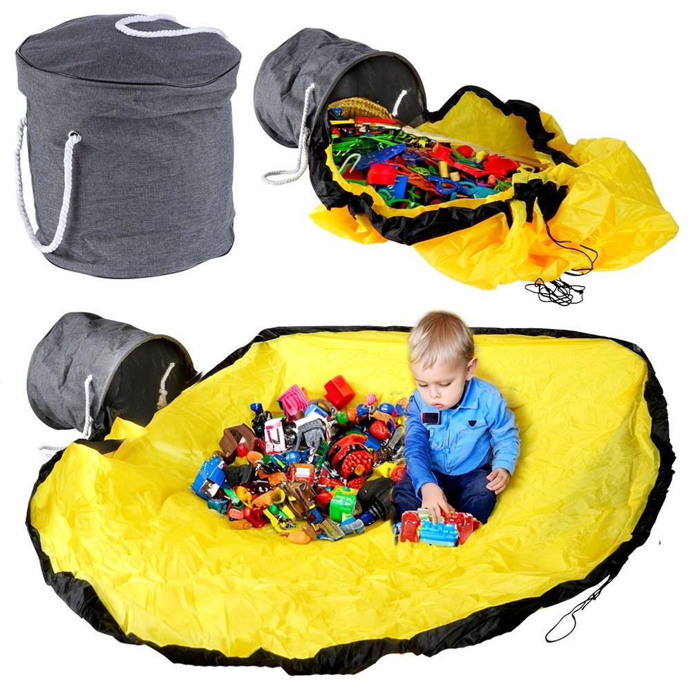 Toy Storage Basket + Large Play Mat for Kids