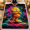 Flannel BlanketGarfield (1) Warm Soft Throw Blanket for Indoor Sofa Bed Living Room Use