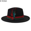 Fashion Feather Felt Wide Brim Fedora Hat For Women/Men New Autumn Winter Vintage Jazz Hat Party Formal Hat