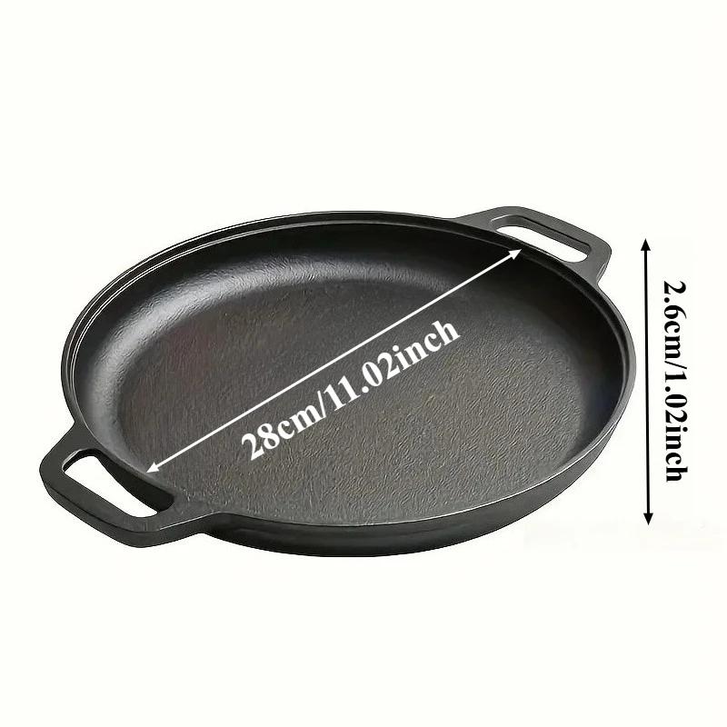 Multi-Purpose Cast Iron Frying Pan Lightweight Round Griddle for Home Kitchen Non-Stick Skillet for Stove & Outdoor Cooking Pans