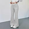 Pantaloni da Donna Slim Fit a Zampa Casual Stile di Strada Grigio