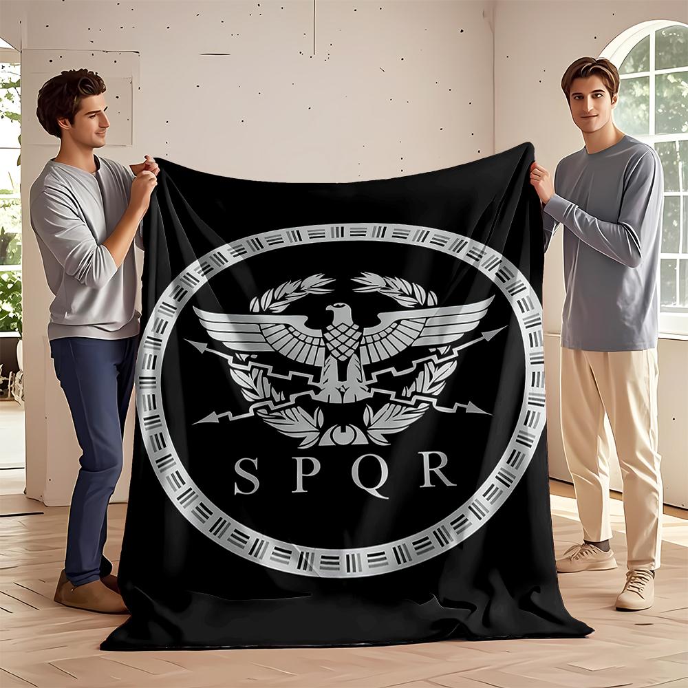 Roman Eagle SPQR Emblem Design Blanket, Flannel Blanket for Bedroom, Living Room, Sofa, and Nap Sofas