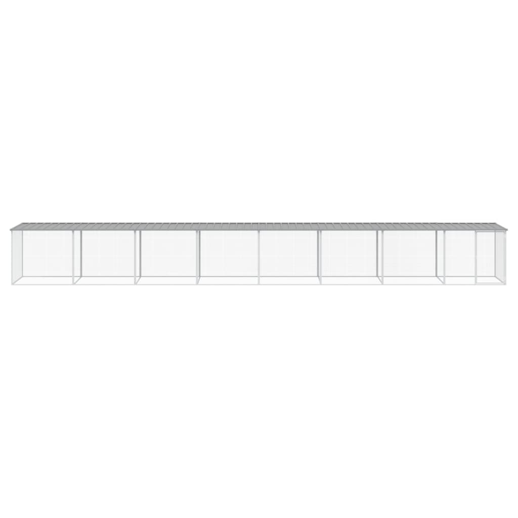 Vidaxl Chicken Coop, With Roof, Light Gray, 803X98X90 Cm, Steel