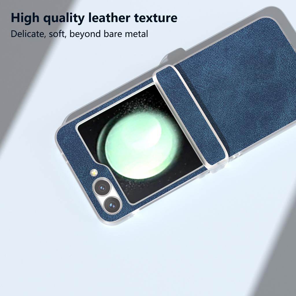 For Samsung Galaxy Z Flip 5G Shockproof Case PU Leather+PC Matte Edge Phone Shell