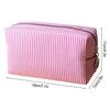 Striped Embroidered Travel Cosmetic Bag Portable Toiletry Organizer for Women Makeup Storage Pouch