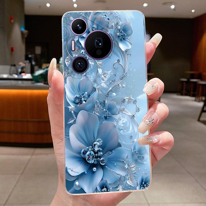 Phone Case For Huawei Pura 70 Pro Plus 70Pro+ 5G Simplicity Luxury Butterfly Flowers Transparent Casing Soft Silicone Back Cover