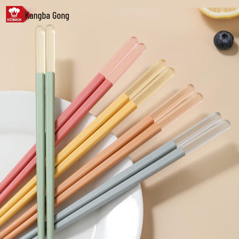KOBACH Fruit Ice Colorful Alloy Chopsticks Set