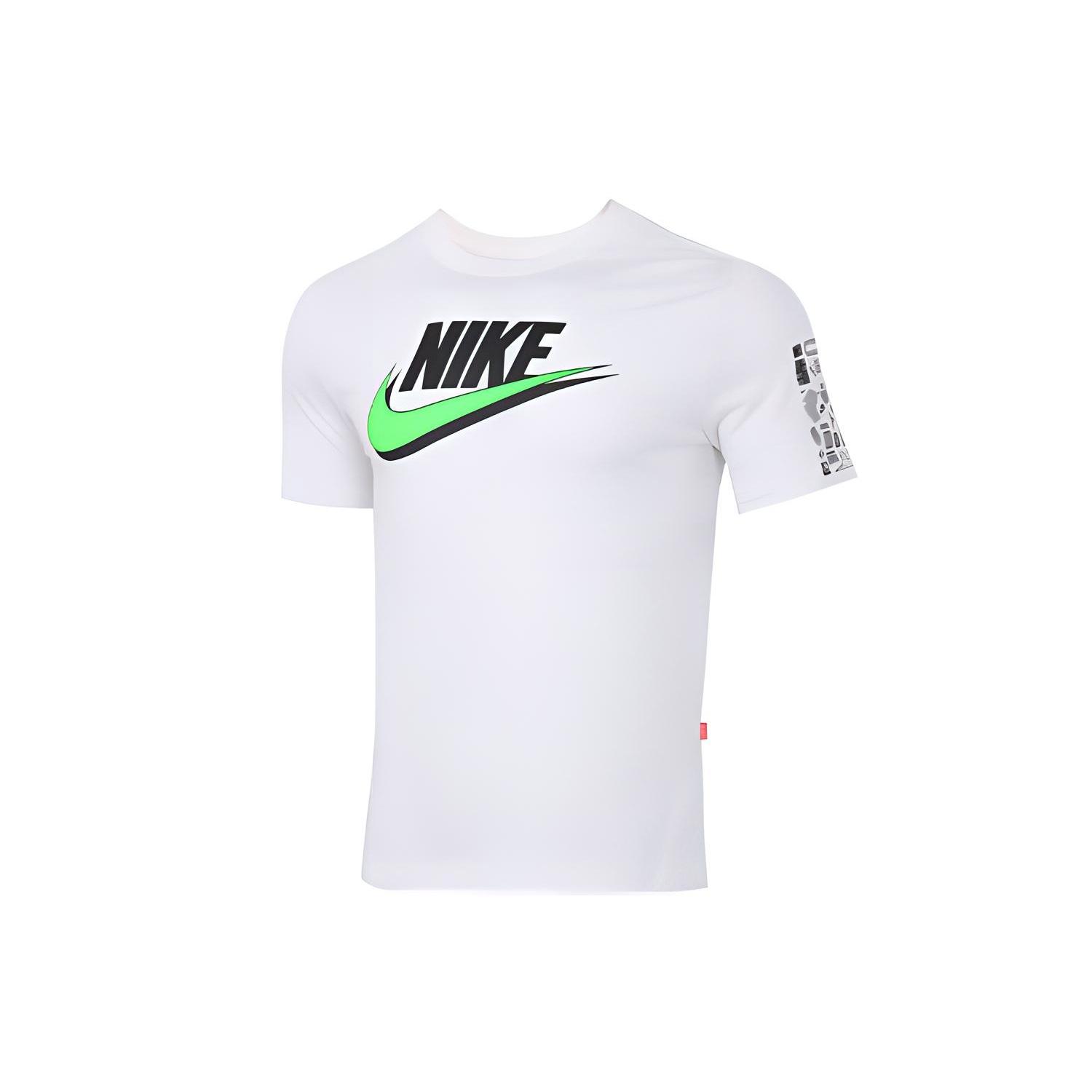 Nike Sportswear Round Neck Athleisure Casual Sports Short Sleeve White Men s CW0385-100 L