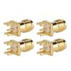 100 Pcs SMA Female Base Socket 4 Pin RF Connector Wide Bandwidth SMAKE Edge Mount Connector Adapter