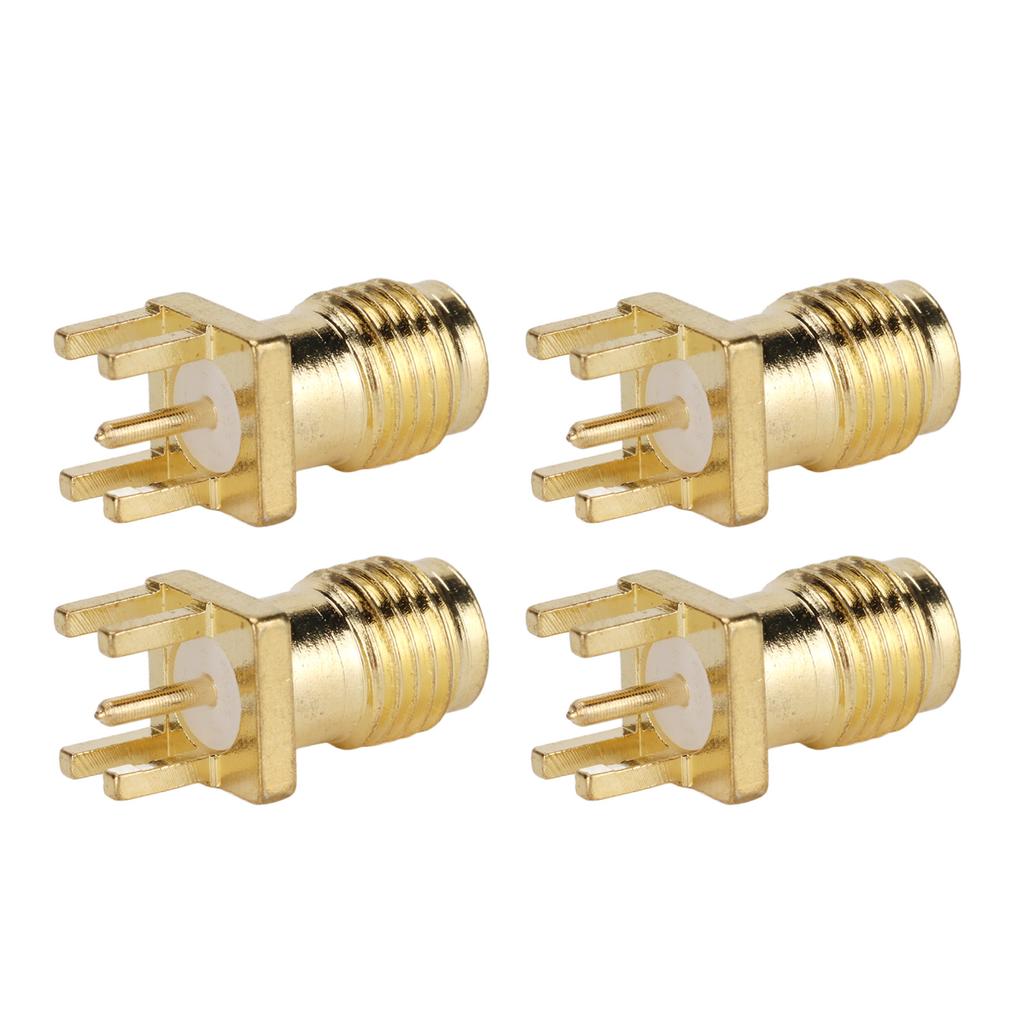 100 Pcs SMA Female Base Socket 4 Pin RF Connector Wide Bandwidth SMAKE Edge Mount Connector Adapter