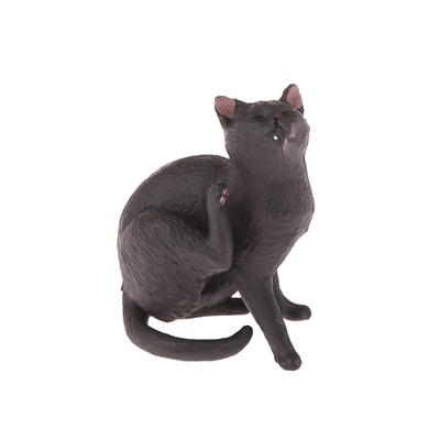 Solid Simulation Animal Model Lying Orange Cat Figurine Cute Desktop Decoration Mini Pet Cat Model Ornament