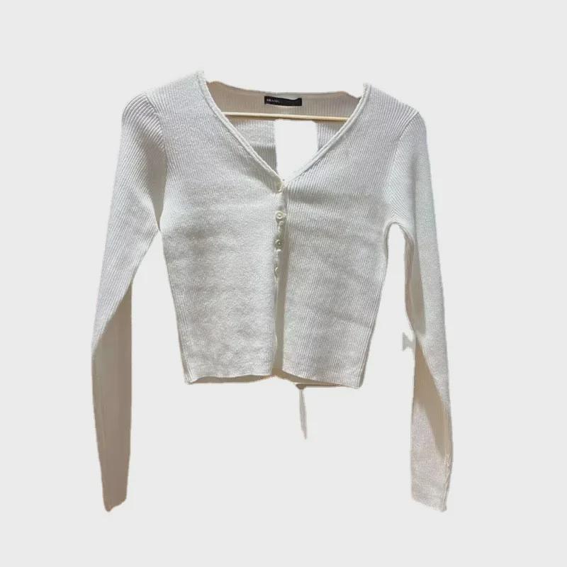 Retro Granatowy Prążkowany Kardigan z Koronkowym Kołnierzykiem dla Kobiet