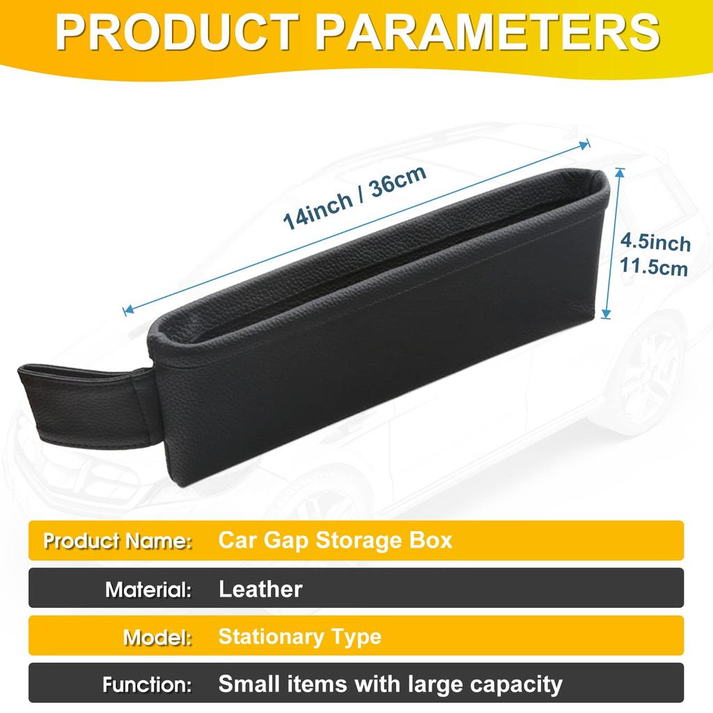 2pcs For TOYOTA Series Dedicated Car Seat Gap Storage Box and Leather Center Console Gap Filling Storage Box Car Decoration