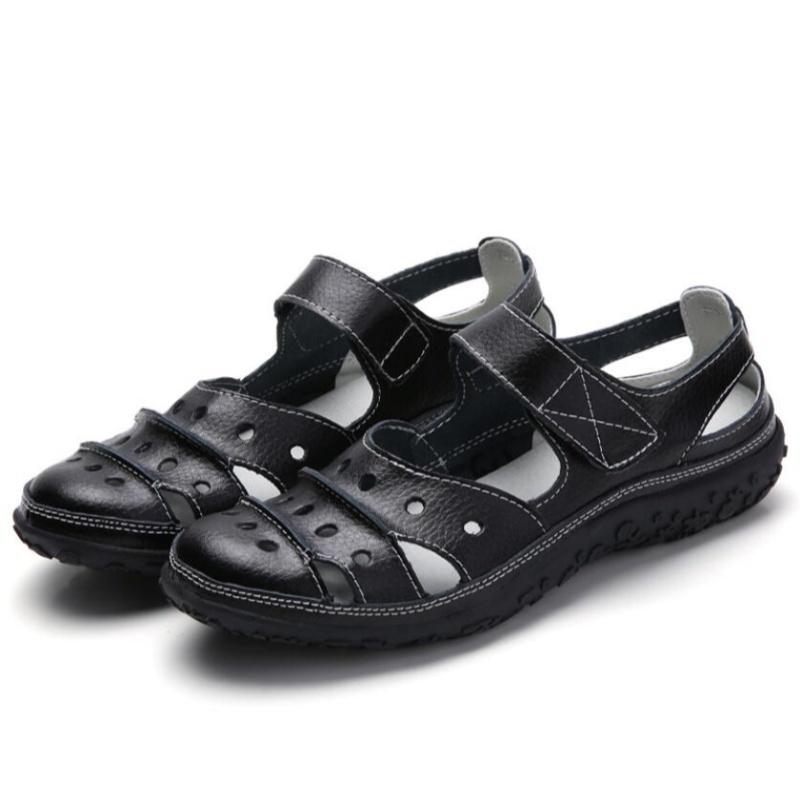 Women Sandals New Spring Summer Flat Hollow Out Ladies Shoes Buckle Solid Color Women's Sandals Beach Shoes