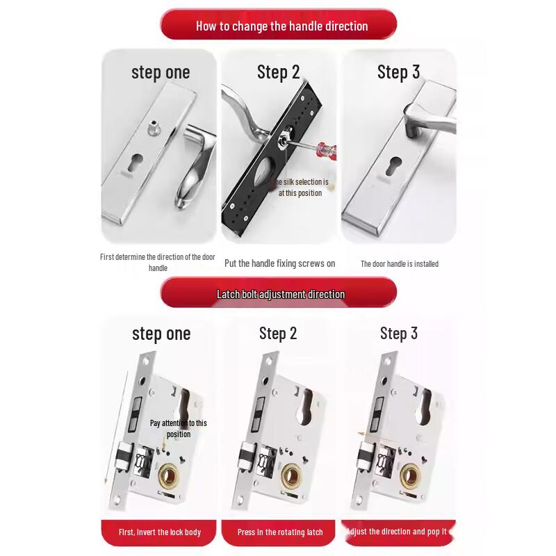 Hédònglì Universeel Stil Binnendeurslot 3-delige Set