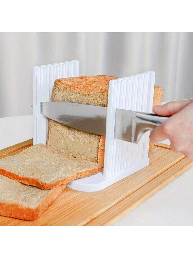 1pc Adjustable Bread Slicer Guide, Plastic Bread Cutter Slicer For Homemade Bread, Foldable Kitchen Baking Tool