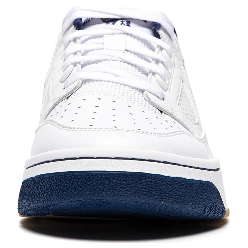 Li Ning Synthetic Leather Comfortable Trendy Slip Resistant Durable Low Top Skate Shoes Unisex Skate Shoes White Navy-Blue ABCU001-6