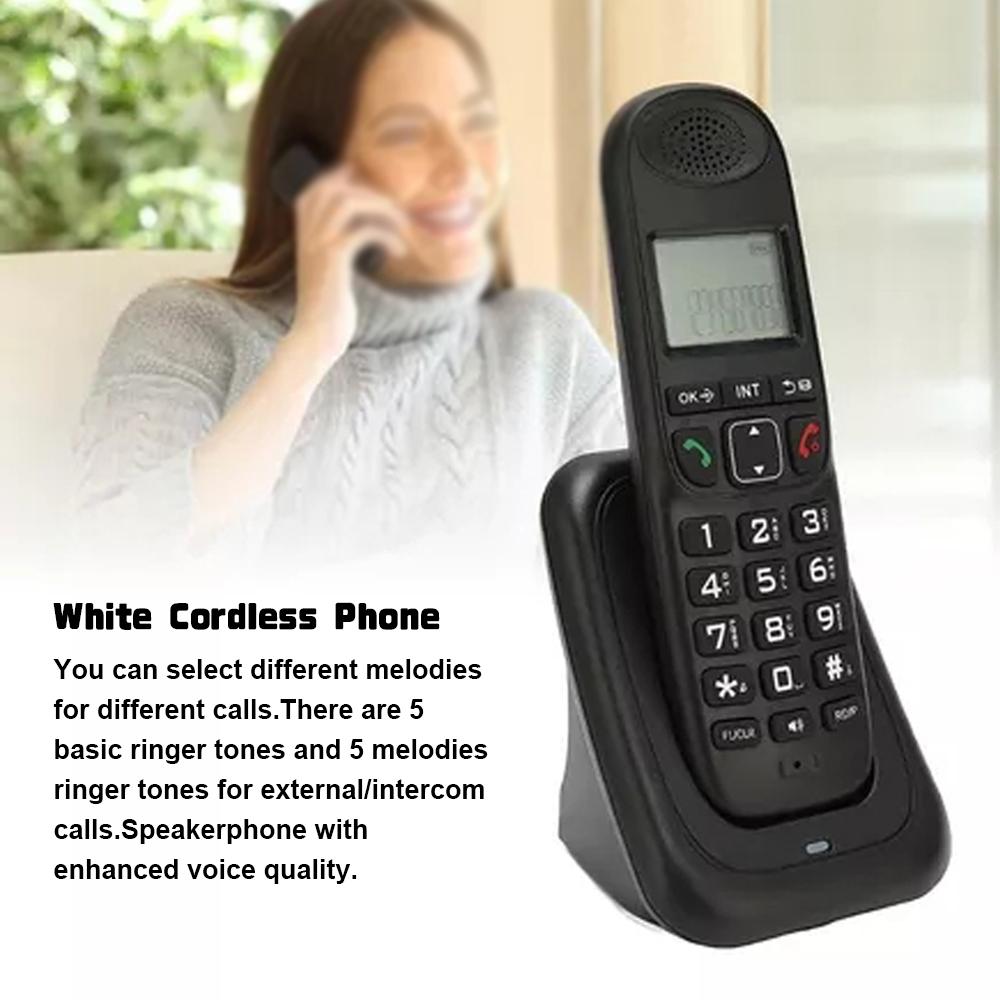 Cordless Phone with Caller Number Caller Waiting Backlight LCD 3 Line Screen Display, Support 16 Languages for Office