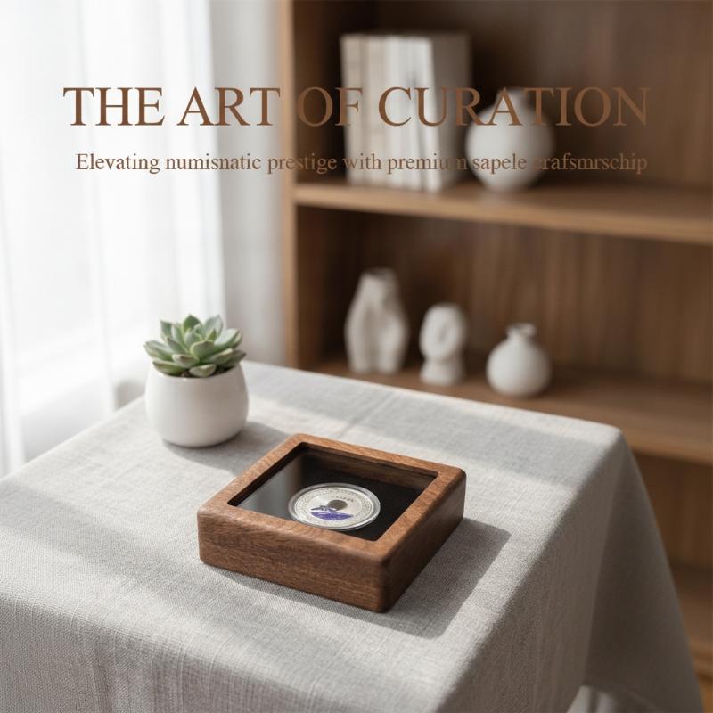 Antique Coin Storage Holder Durable Black White Dustproof Case for Commemorative Silver Coin Badge Collection Use