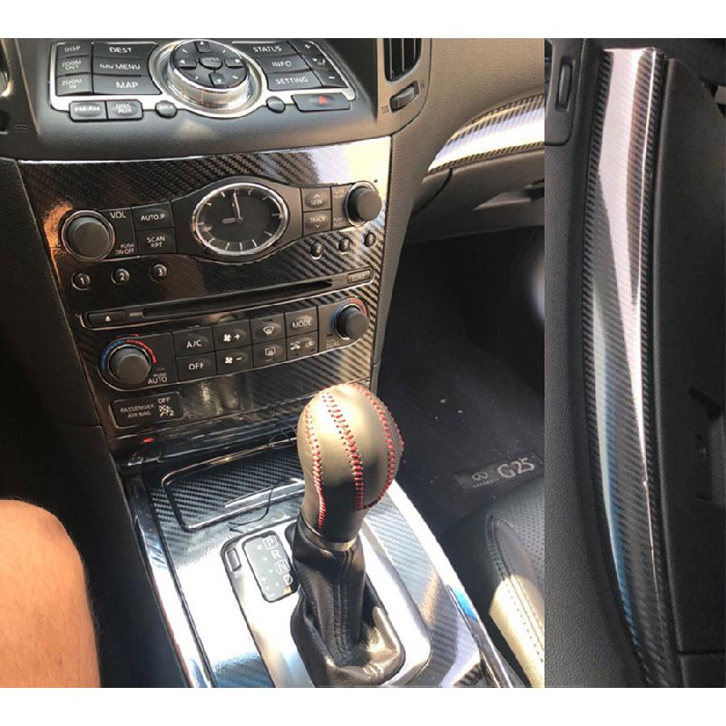 Car Interior Trim Sticker Decal Kit Carbon Fiber Look For 10-16 Infiniti G25 G37