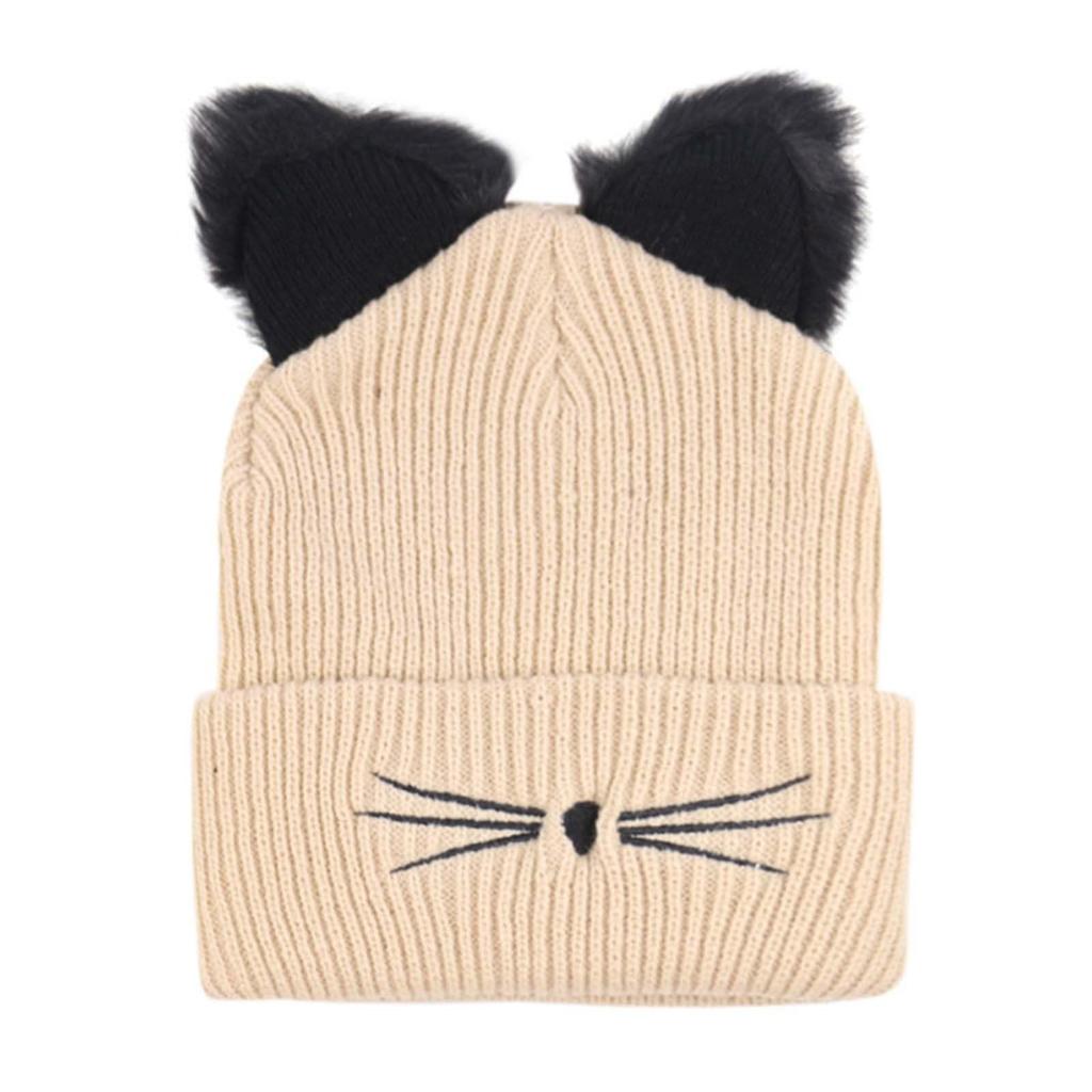 Ladies' Knitted Hat Embroidered Knitted Hat Cute Warm Hooded Hat Foreign Trade Cold Hat