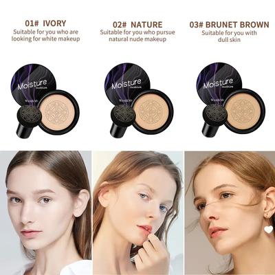 Testa a fungo Cuscino d'aria CC Cream Fondotinta idratante naturale Correttore Sbiancamento Controllo olio Cosmetici per il trucco BB Cream