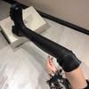 Over-knee Boots Women's Elastic Black Tall Boots Thick-soled New Winter Velvet Boots Look Thin