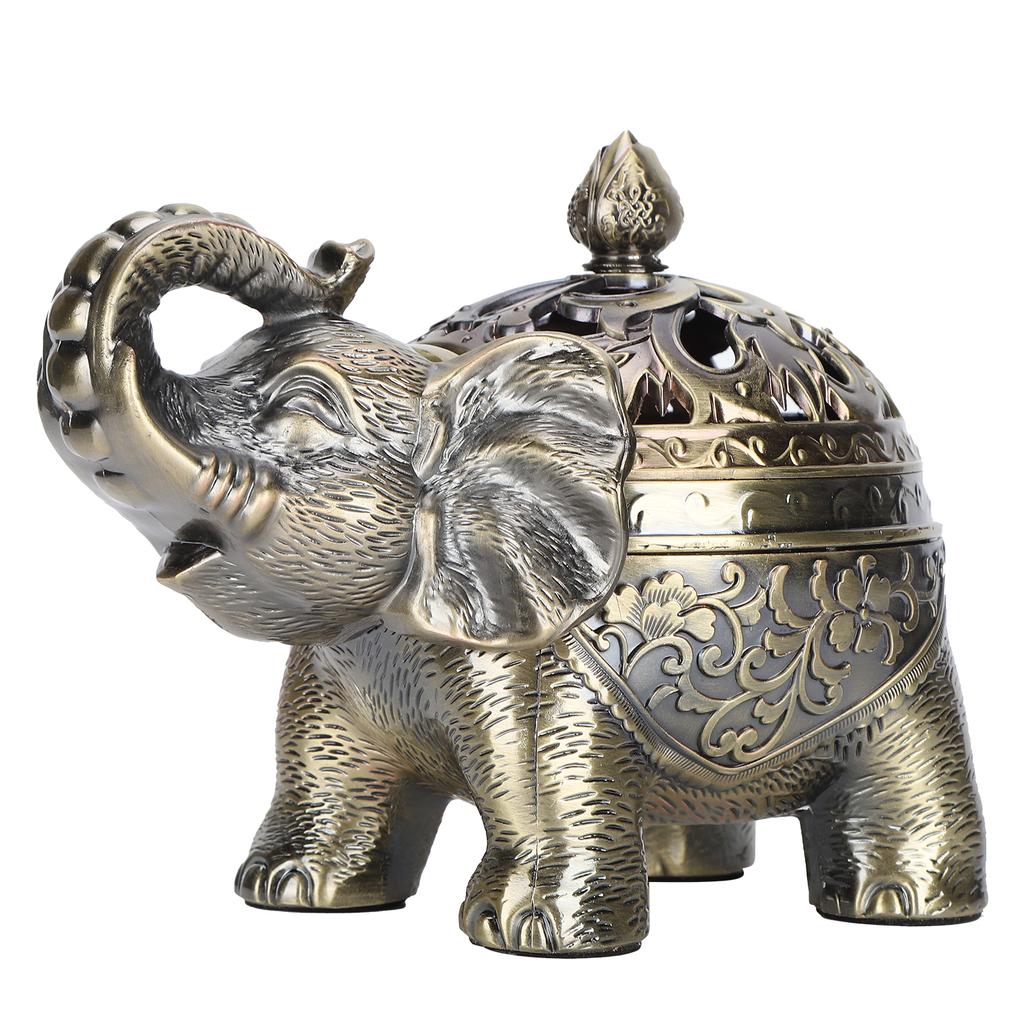 Elephant Shaped Incense   Aromatherapy Ornament for Living Room Entryway Bedroom(Bronze )