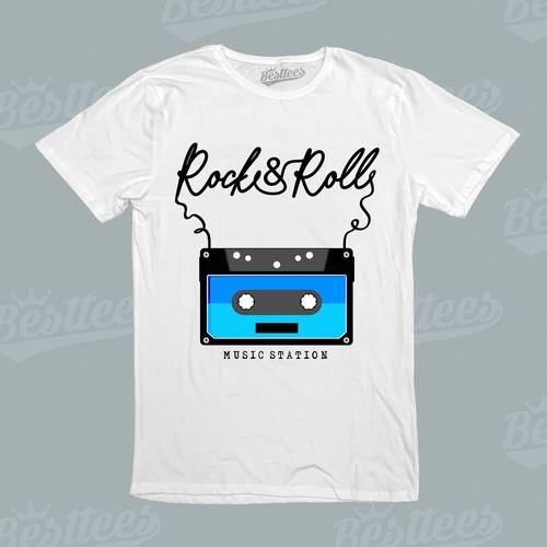 KIDS/MEN/WOMEN Rock N Roll Classic Tape 1980s Retro Music Nation T-Shirt