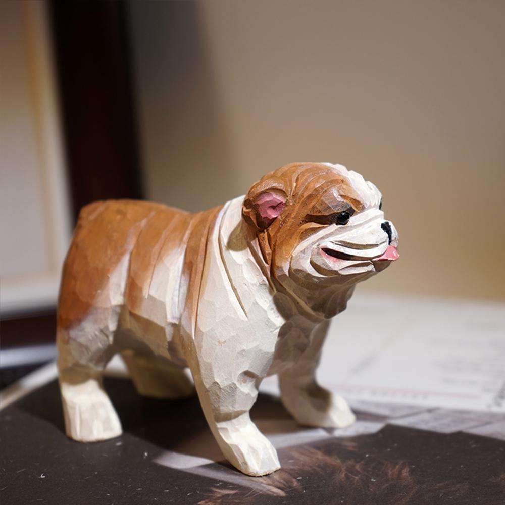 Wooden French Bulldog Figurine Home Decor Handmade Carving French Bulldog Ornament French Bulldog Birthday Gift Christmas