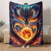 1pc Dragon Heart Design Blanket Cartoon for Home Decor, Gift Idea, Living Room, Travel, Camping, Car Blankets