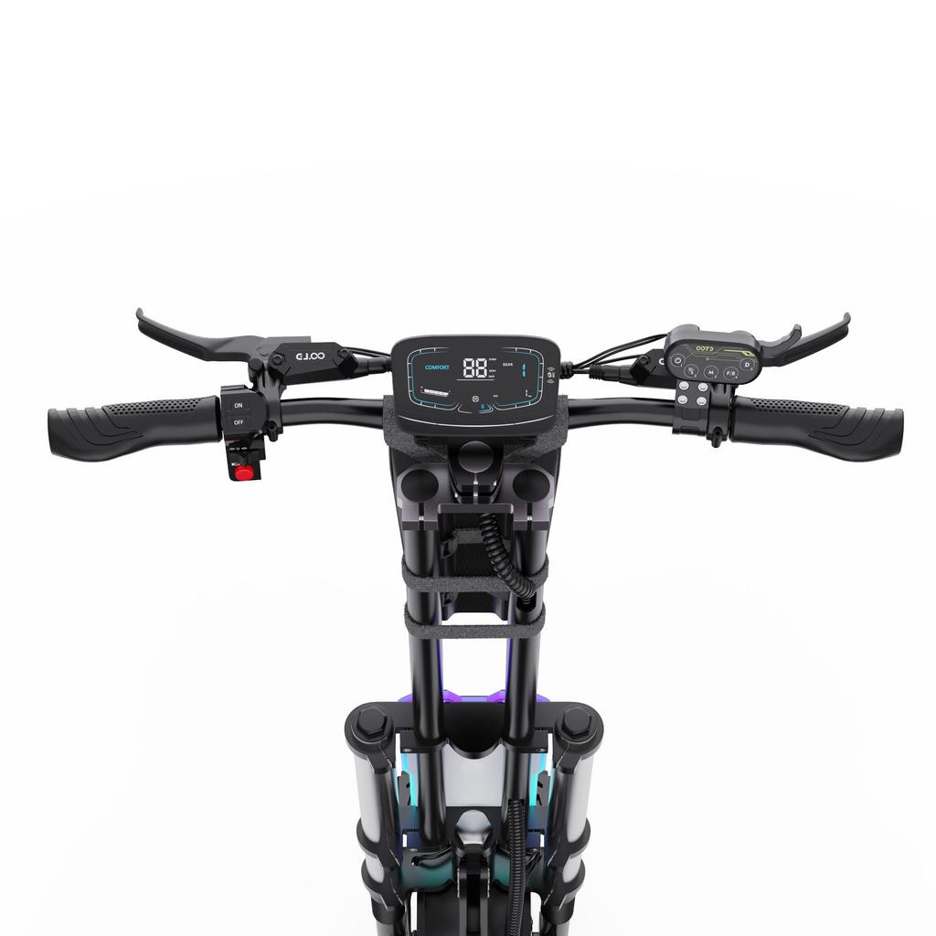 Electric Scooter OOTD 13" 3000Wx2 Dual Motor 60V 31.2AH Max Range 100Km Load 150Kg Black T90