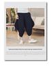 2018 Summer Men's Cotton Linen Casual Pants, Nine-Point Style, Plus Size, Low Drop Crotch