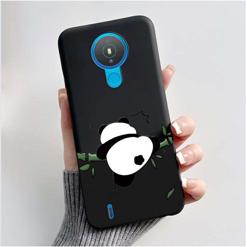 Cute Case For Nokia 1.4 / Nokia 1 / Nokia 1 Plus Capa Printing Shell Protective Cover Soft Silicone Cartoon Black Casing Fundas
