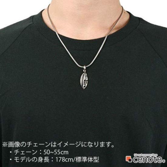 [Cenote] Arabesque Leaf Pendant with Onyx [Silver 925 Accessory] P0334