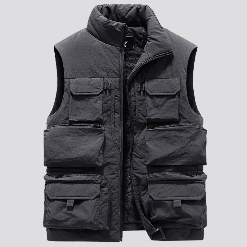 Fashion Large Size 6XL Men's Multi-Pocket Clothing Winter Vest Jackets Sleeveless Coat Male Warm Waistcoat Fleece Vest Men