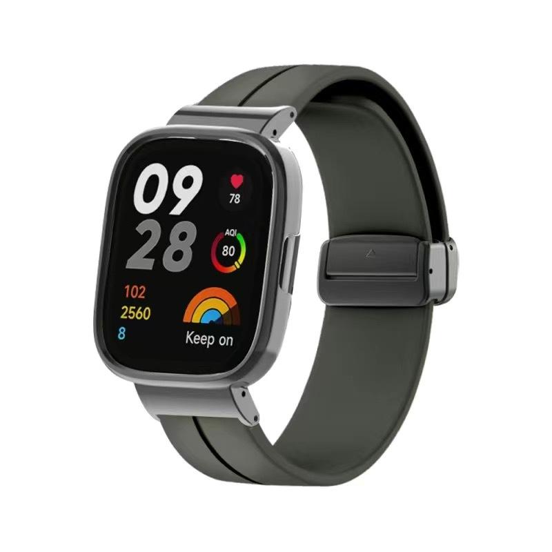 Curea pentru Xiaomi Redmi Watch 3 2 Lite Cadru metalic din silicon moale Închidere magnetică Ajustare brățară pentru Mi Watch 3 2 Poco Case Curea