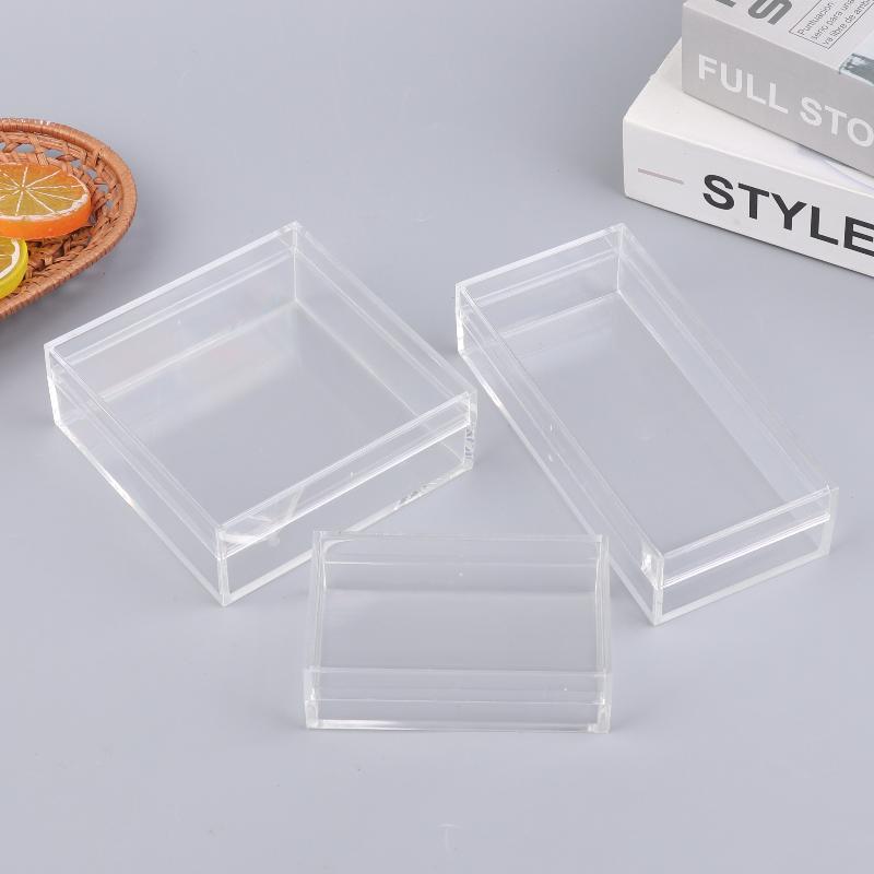 Thickened Rectangular Acrylic Storage Box High Transparency Food Gift Packaging Plant Landscaping Transparent Box