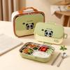 304 Stainless Steel Bento Box with Bowl Cutlery Large Capacity Divided Food Storage Container Sealed Lunchbox for Kids School