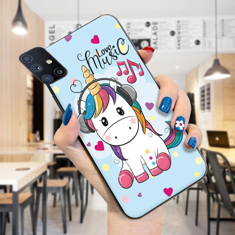 Phone Case for iPhone 11 12 Pro Max Mini 7 8 6 6S Plus Samsung A32 S20 Plus M32 M51 Xiaomi POCO M3 Soft Silicone TPU Back Cover Unicorn