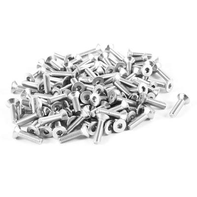 Vaorwne M3 x 6mm Hex Socket Countersunk Flat Head Screw Bolts 50pcs