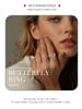 WOSTU 925 Sterling Silver Butterfly Ring Shining Ring Cubic ZirconiaAnniversary Gifts for Women Girl Fine Jewelry