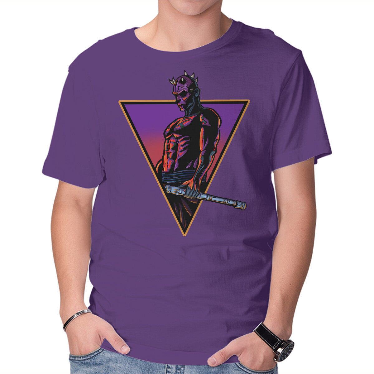 Unisex Crew Neck T-Shirt Meditative Maul Graphic Short Sleeve Casual Tee M