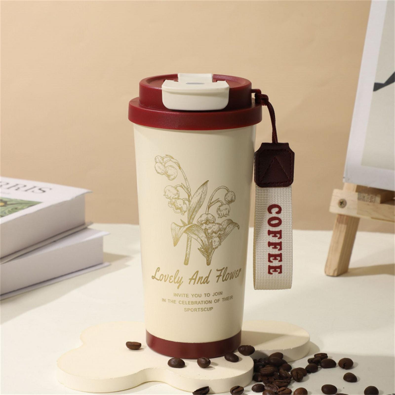 

Large-Capacity Coffee Cup with Straw, High-Appearance Stylish Drinking Mug for Iced Coffee, Tea & Cold Beverages One Size